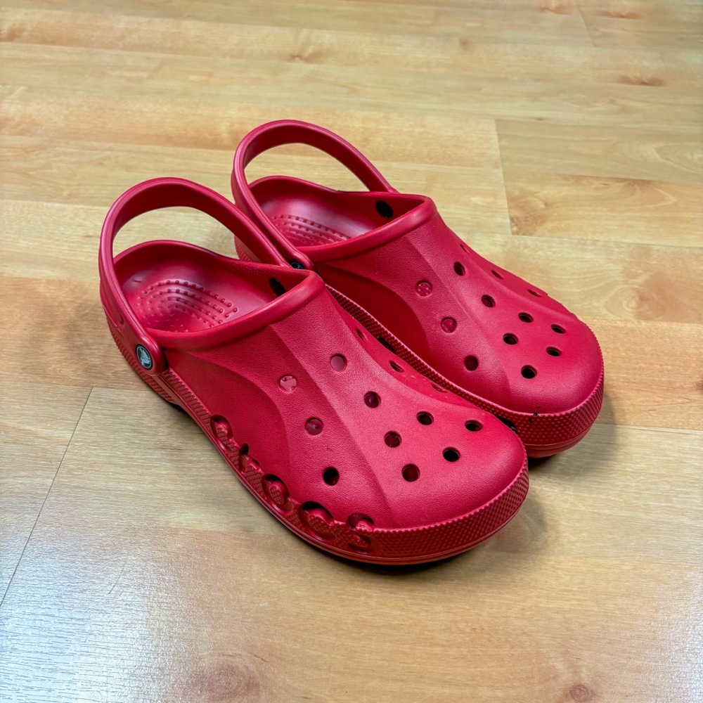 Crocs Red Unisex Baya Clog Casual Comfy Sandal Mens Size 12 - Picture 2 of 8